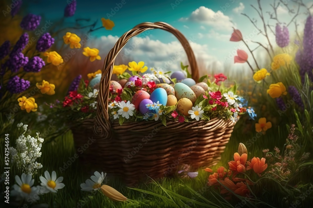 Easter - Painted Eggs In Basket On Grass In Sunny Orchard stock photo Easter, Backgrounds, Easter Egg, Springtime, Egg - Food Easter - Painted Eggs In Basket On Grass In Sunny Orchard stock photo Easter, Backgrounds, Easter Egg, Springtime, Egg - Food