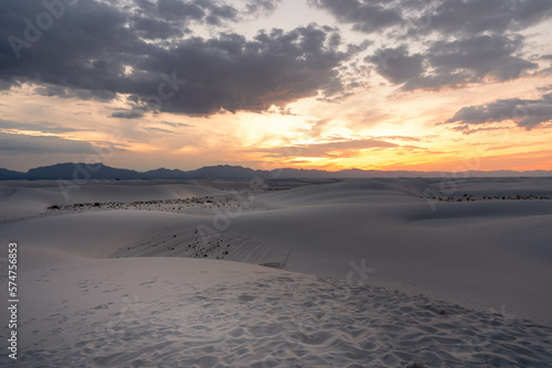 Sunset at White Sands National Park in New Mexico
