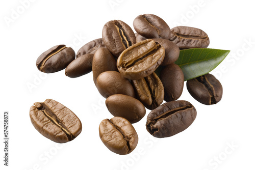 Small Coffee Bean Pile. Isolated.