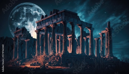 The Haunted Ruins of Parthenon Temple: A Fascinating and Eerie World, AI Generative