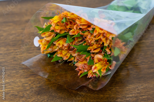 Bouquet of flowers from the store.