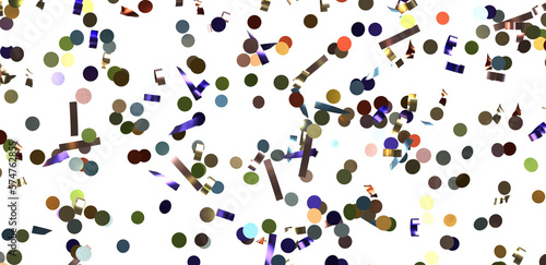 Multicolor confetti abstract background with a lot of falling pieces  isolated on a white background.