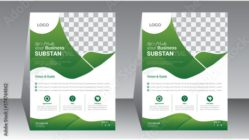 Flyer layout design, flyer mock up design, print & presentation vector, business flyer, corporate flyer, vector design, creative professional design, green flyer template, A4 size corporate flyer