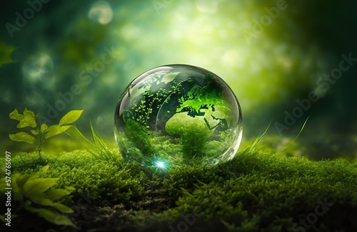 Leben in Harmonie mit der Natur: Das Konzept einer grünen Welt verstehen. Eine bessere Welt aufbauen. Unser Planet wird grüner. Die grüne Revolution: Aufbau einer nachhaltigen Zukunft - generative ai