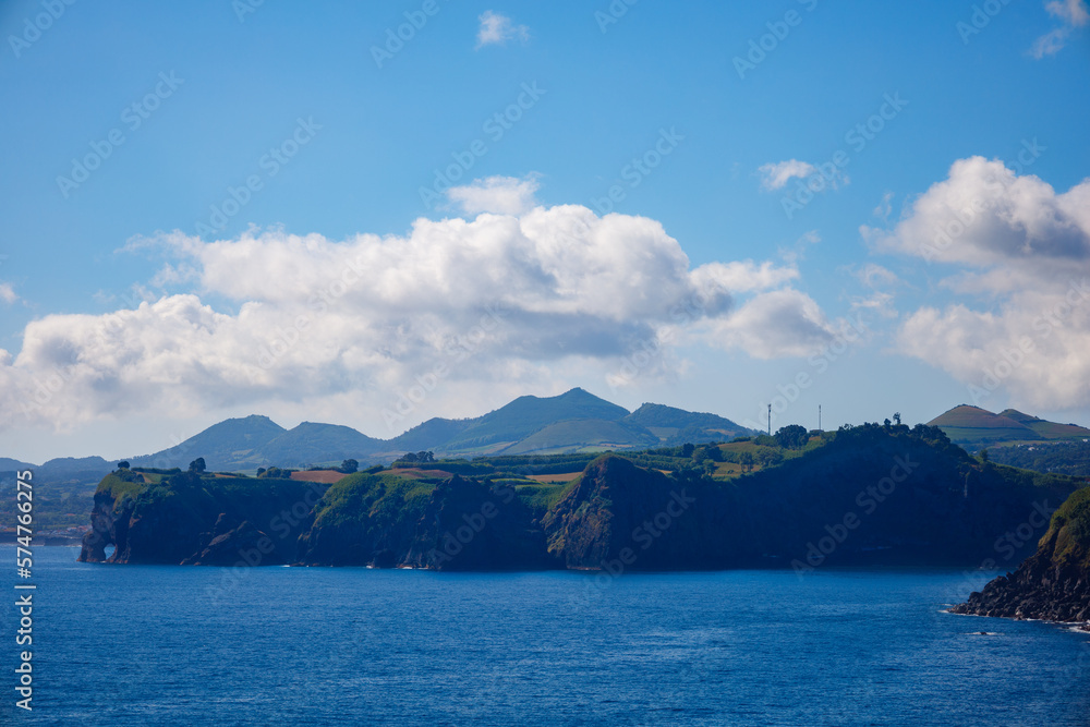 beautiful cliff in paradisiac island, azores island