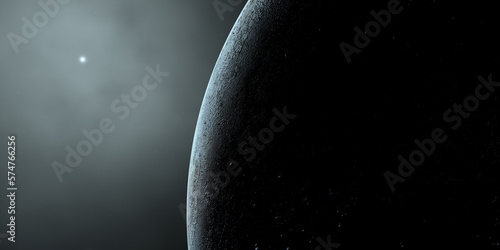 Triton, moon natural satellite of Neptune. 3d render photo