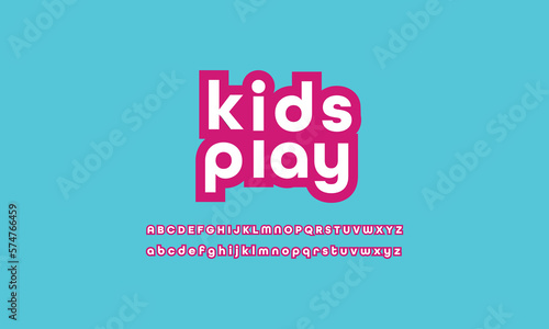 Beautiful Colorful Kids logo Fonts  Creative Typography Fonts for Children s Books  Educational Materials  and Fun Projects  Colorful kids alphabet design template. Cartoonish Bubbly Fonts for Kids 