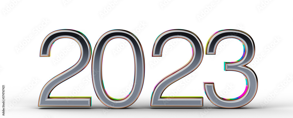 Year as Number - year 2023. 3D illustration numbers isolated white background Year as Number - year 2023. 3D illustration numbers isolated white background