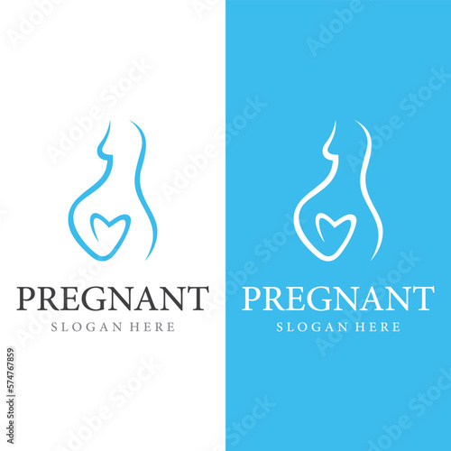 Abstract Logo design of mother or pregnant woman or baby. Logos for clinics, pharmacies and hospitals.