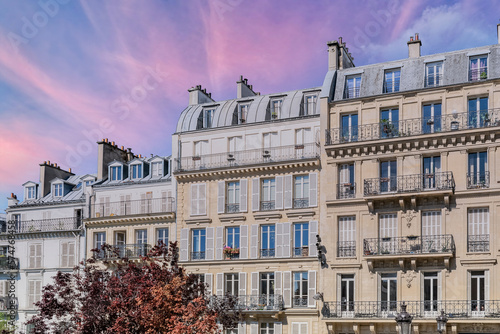 Paris, typical facades rue Fenelon photo