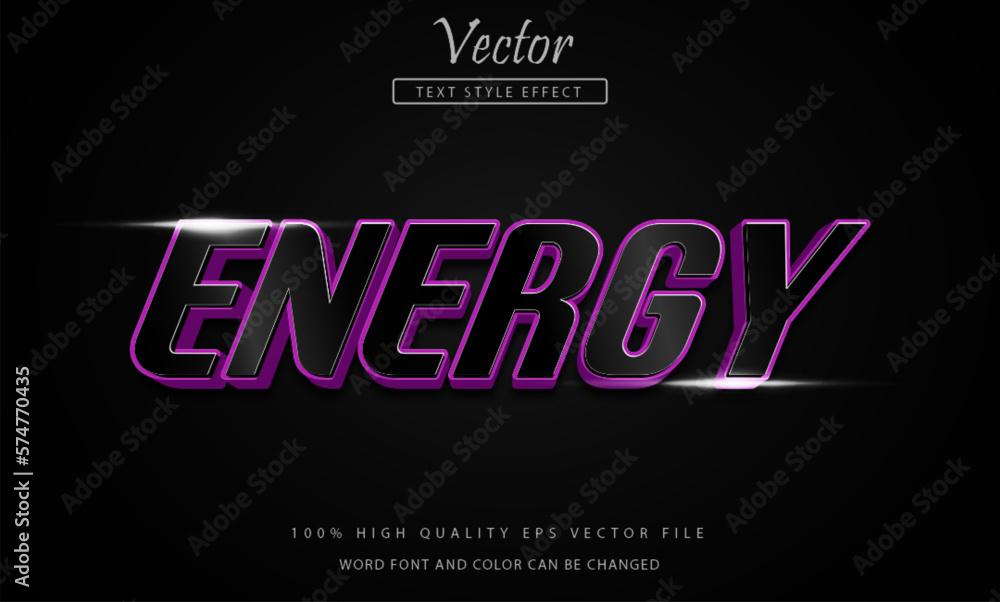Energy text effect editable 3d style