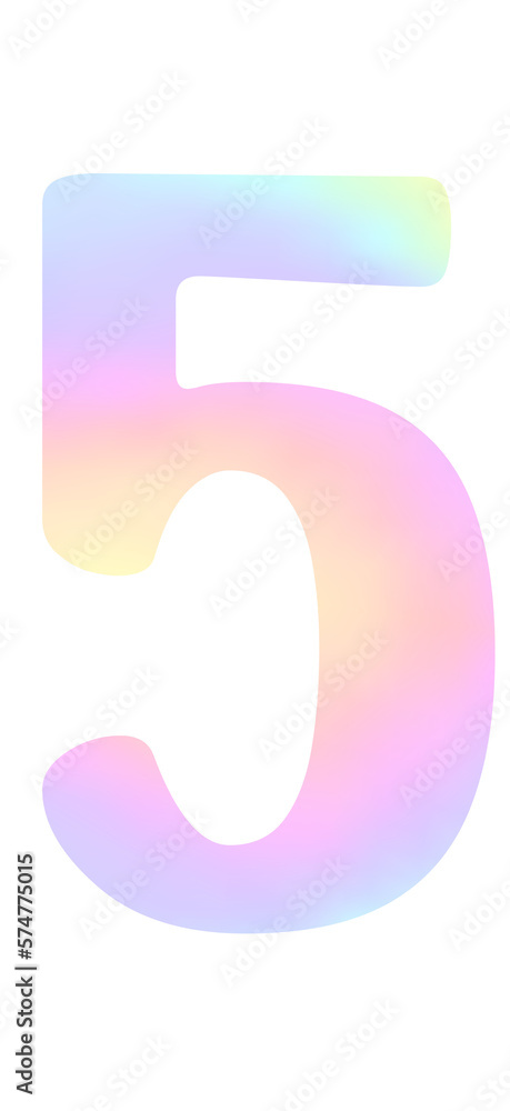 Colorful gradient Alphabet number 5 Colorful gradient Alphabet number 5