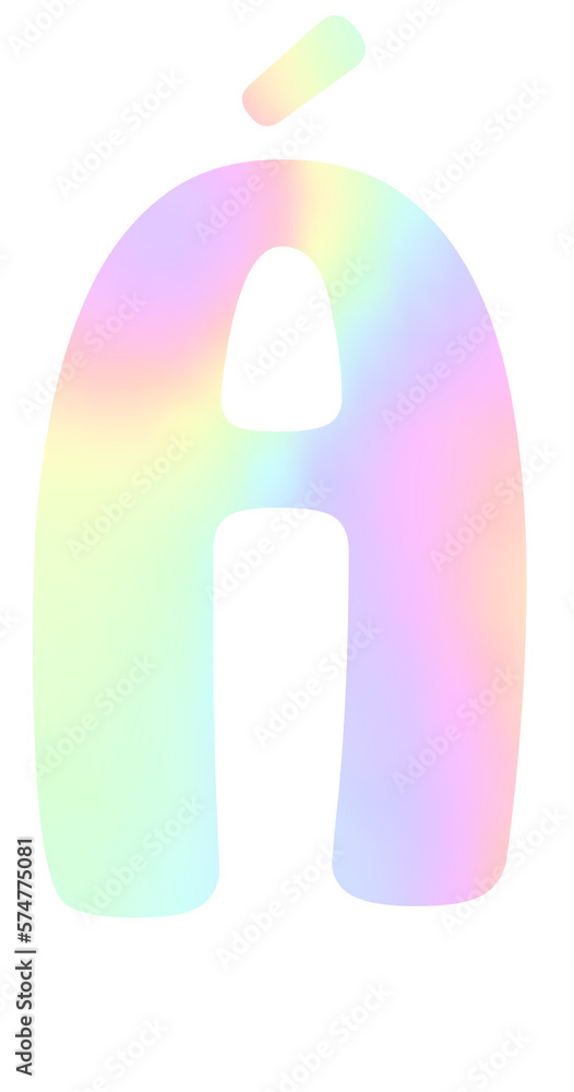 Colorful gradient Alphabet letter Á Colorful gradient Alphabet letter Á