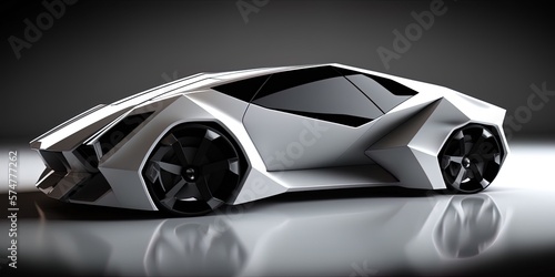 beautiful futuristic car in studio lighting, generative AI