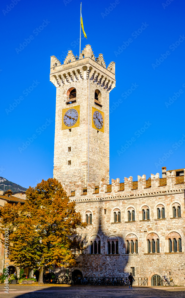 historic buildings at the old town of Trento - Trentino in italy