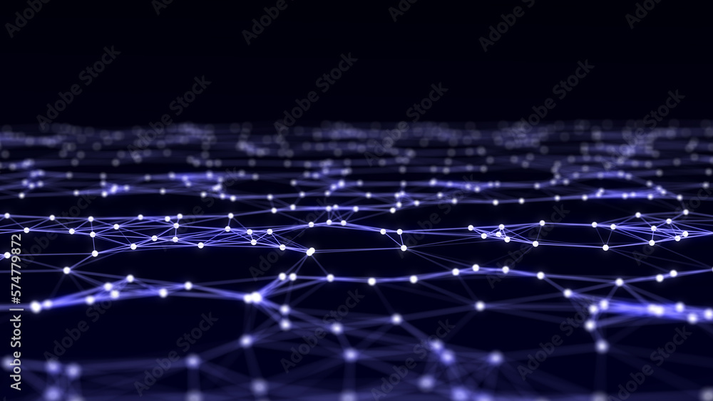 Obraz premium Network connection modern technology. Abstract plane structure with points and lines. Digital futuristic background or wallpaper. Big data visualization. 3D rendering.