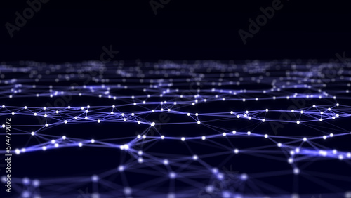 Network connection modern technology. Abstract plane structure with points and lines. Digital futuristic background or wallpaper. Big data visualization. 3D rendering.