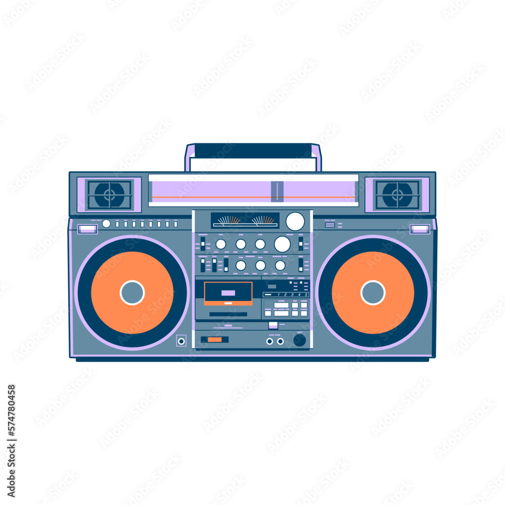 Vector image of a classic Boombox or Ghetto Blaster. Inspired by the JVC RC-M90 model in various colors