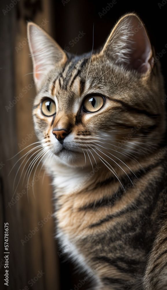 Photo of a tabby cat created with Generative AI