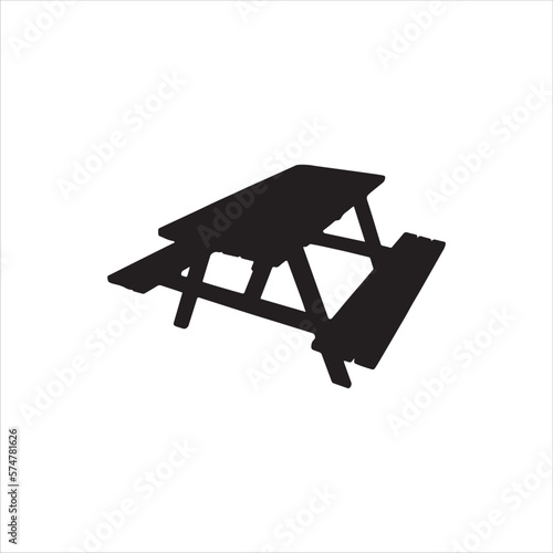 picnic table vector icon flat design