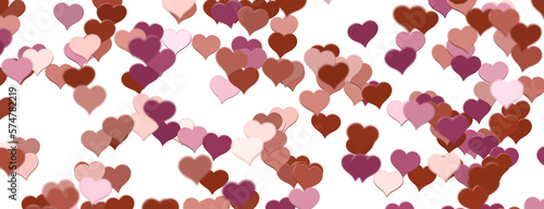 colorful flying hearts on a...