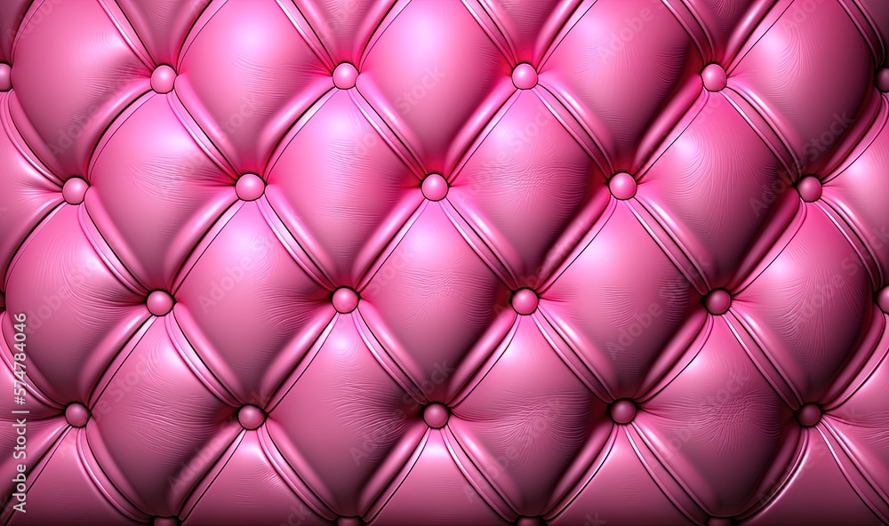 a shiny pink leather texture with a diamond pattern on the top of it, as well as a buttoned design on the bottom of the button. generative ai a shiny pink leather texture with a diamond pattern on the top of it, as well as a buttoned design on the bottom of the button. generative ai