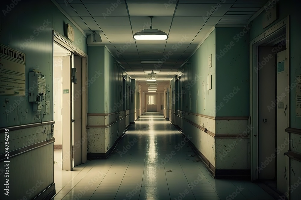 Hospital ward corridors in