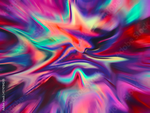 Hyper Dynamic Abstract Background. Digital Art. Bright colorful psychic waves with noise. (ID: 574784205)