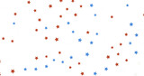 Stars - USA banner mockup with confetti stars in American national colors. USA Presidents Day, American Labor day, Memorial Day, US election concept.