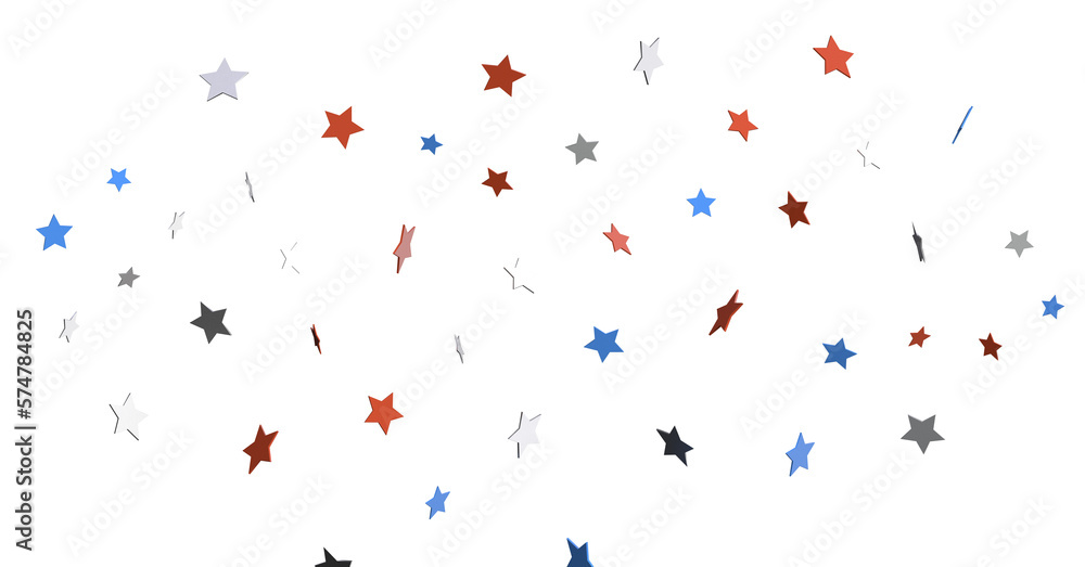 Stars - USA banner mockup with confetti stars in American national colors. USA Presidents Day, American Labor day, Memorial Day, US election concept. Stars - USA banner mockup with confetti stars in American national colors. USA Presidents Day, American Labor day, Memorial Day, US election concept.