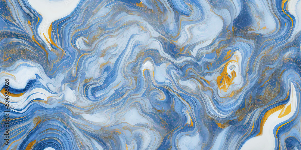 Obraz premium Swirl shapes background with white and blue colors, abstraction texture, generative ai