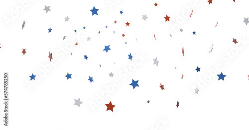 USA banner mockup with confetti stars in American national colors. USA Presidents Day  American Labor day  Memorial Day  US election concept.