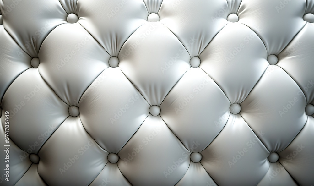 a close up of a white leather upholstered. background, pattern. generative ai a close up of a white leather upholstered. background, pattern. generative ai