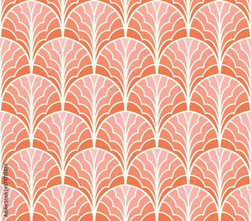 Abstract floral seamless pattern. Vector art deco texture. Geometric minimalist background.