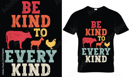 be kind to every kind, vegan t shirt design photo