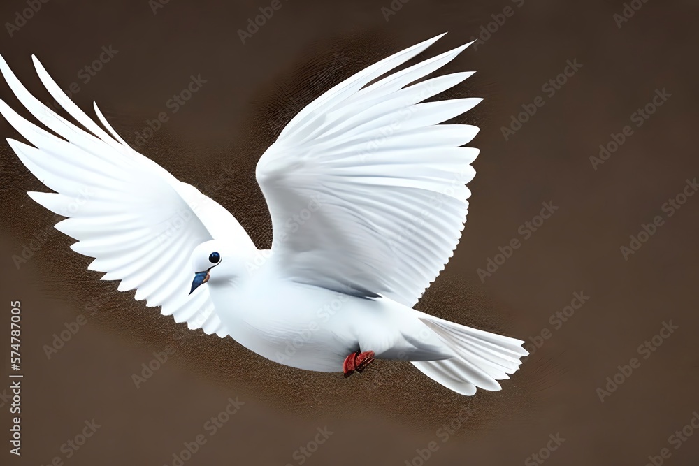 Obraz premium white dove isolated on white background. Generative AI