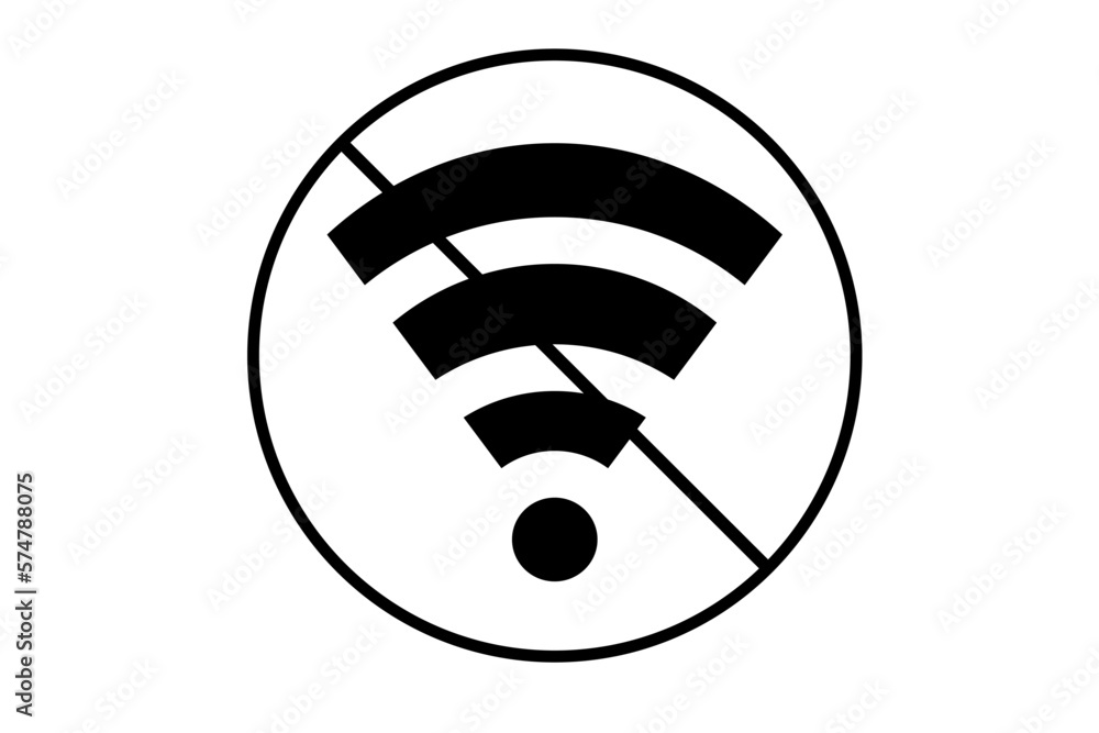 No wifi sign zone, no connection sign. Wifi lost connection