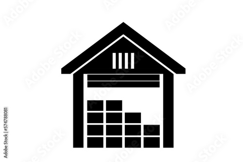 Warehouse sign deposit symbol, icon on a white background. Parcel storehouse illustration. Vector.