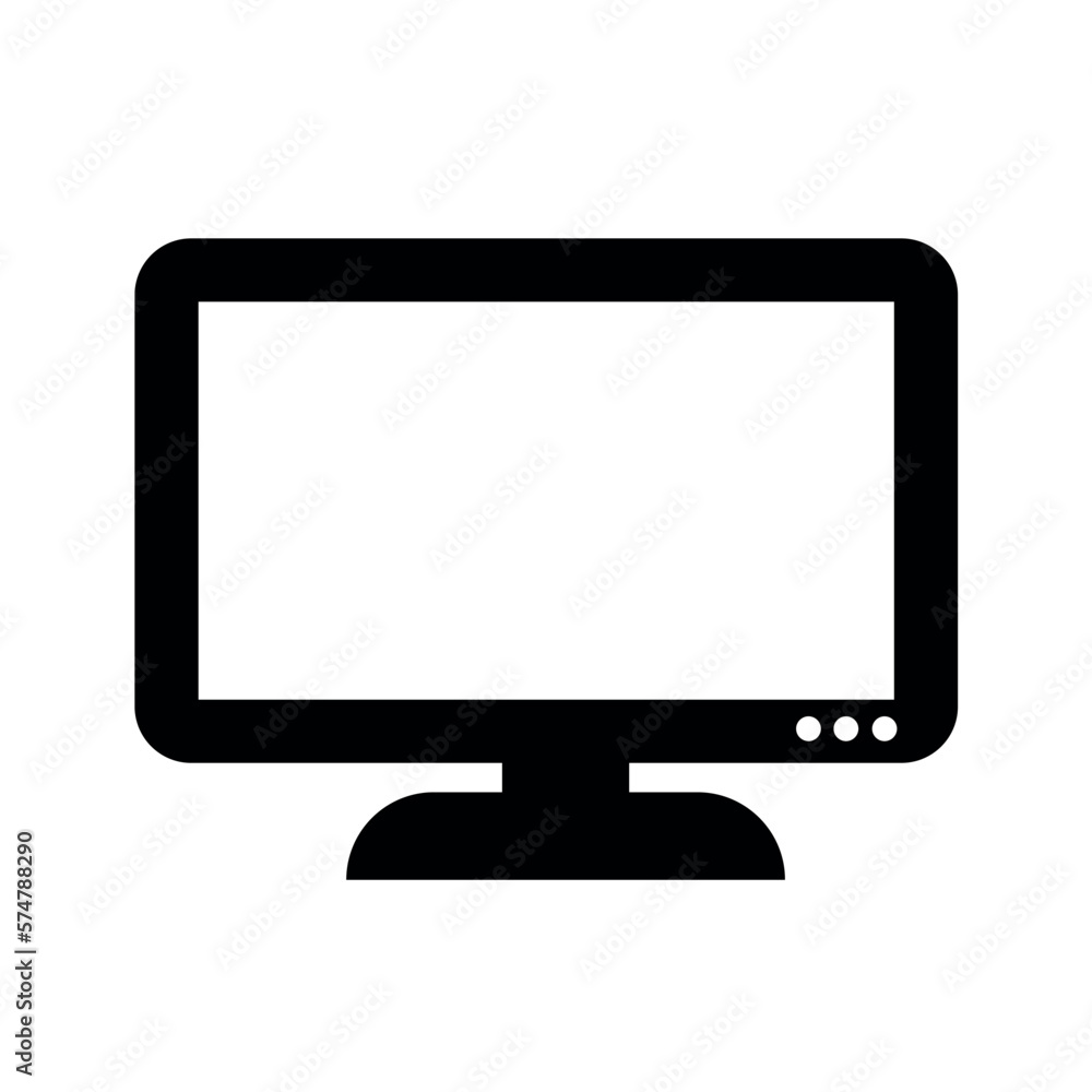Computer monitor - Minimalist icon on white background Computer monitor - Minimalist icon on white background