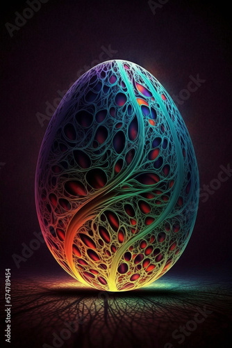 3D abstract Easter egg that looks like a dragon egg - Generative Ai