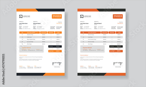 Professional Corporate Invoice Template, Modern Corporate Payment Form, Formal Invoice for Corporate Clients, Clean and Simple Corporate Payment Form, Corporate Invoice with Stylish Branding