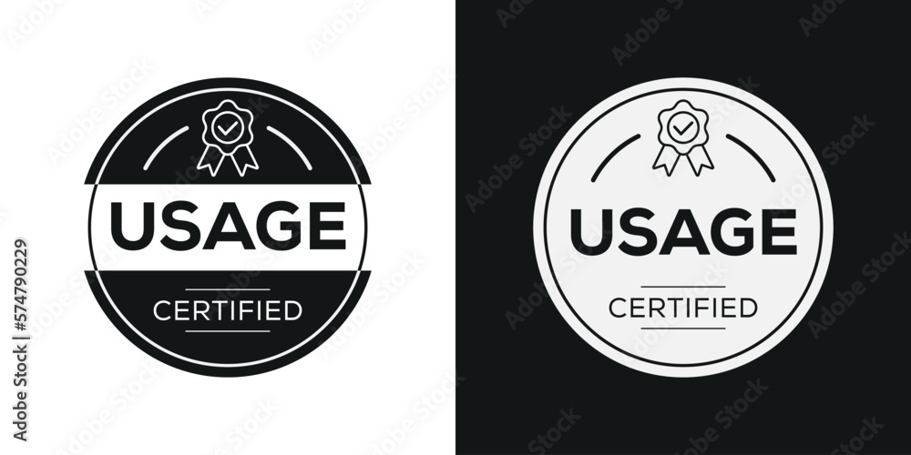 Fototapeta premium Creative (Usage) Certified badge, vector illustration.