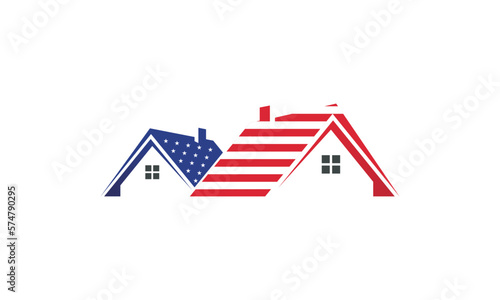american, house, home, real estate, morgage, american home, red, blue, star, icon, logo, symbol, flag, resendential