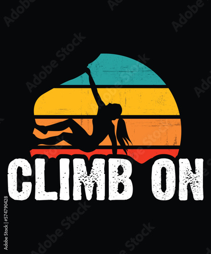 Vintage Climbing Bouldering Rock Climber Climbing T-Shirt Design