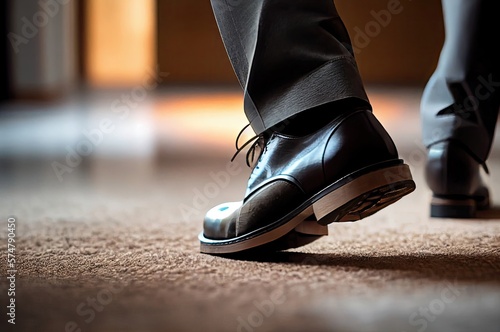 Mens Business Meeting Shoes Corporate Setting Generative AI