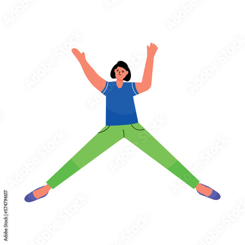 young woman practicing exercise