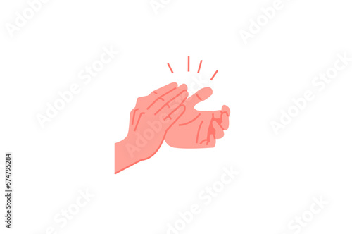 Hands clapping. Applaud hands vector illustration. A demonstration of approval. Expressing a favourable opinion. Standing ovation, enthusiastic recognition. Saying thank you to healthcare workers.