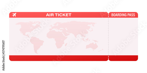 Airline tickets or boarding pass inside of special service envelope. Vector stock illustration.