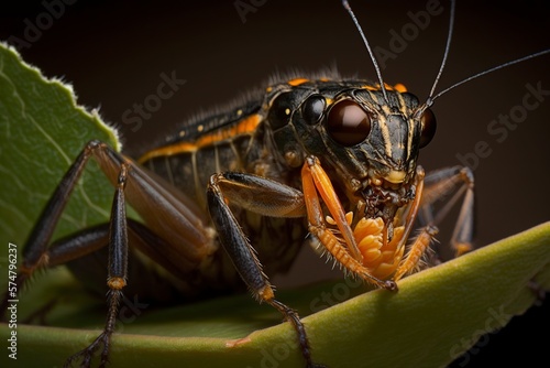 illustration, cricket-eating insect, generative ai