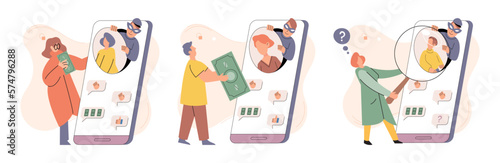 Internet hacker stealing money cybercrime from smartphone payment app. Woman panic after money stolen via mobile app. Credit card online payment scam concept. Cyber crime hacker attack internet fraud
